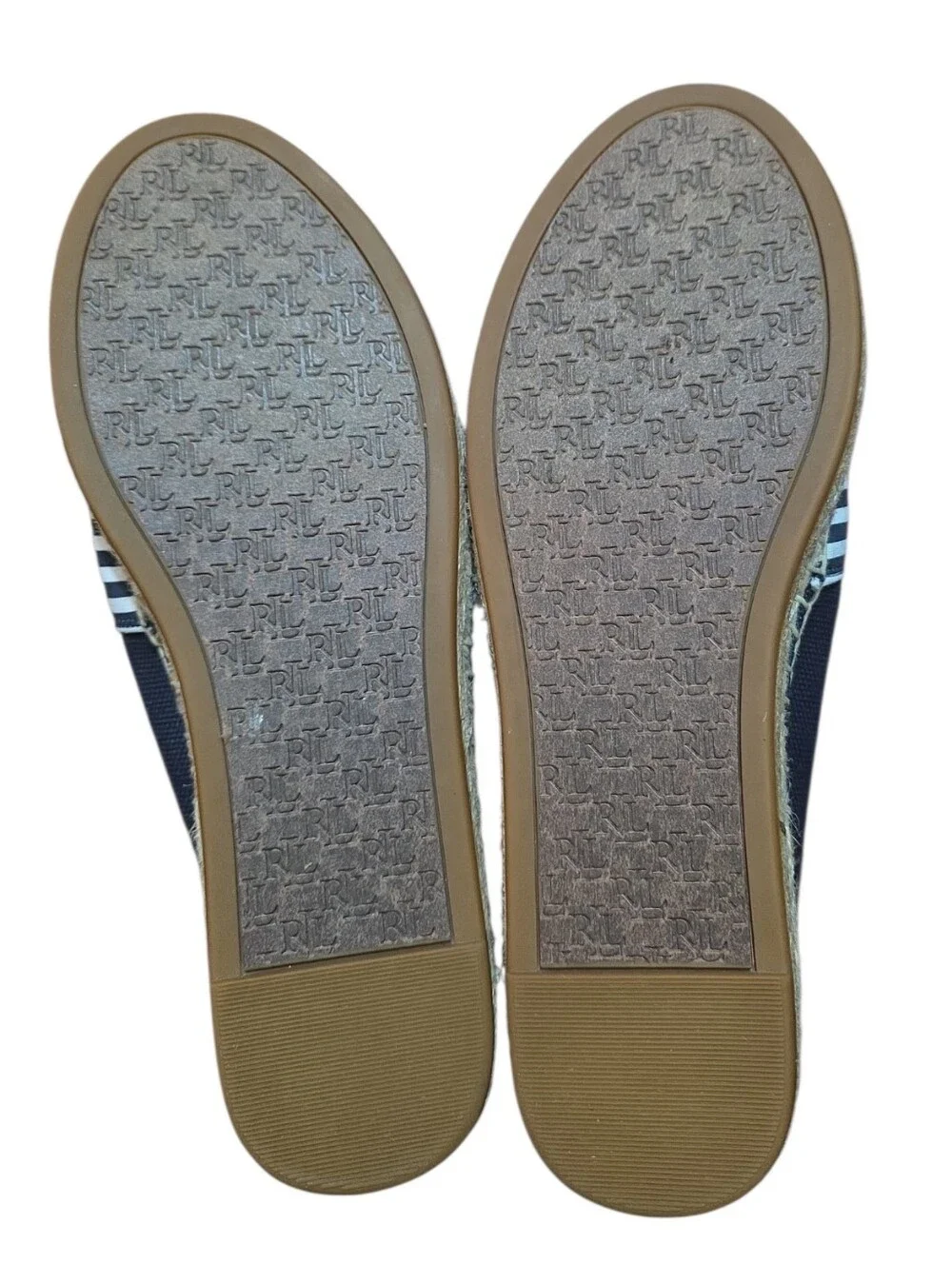 Ralph Lauren Cameryn Nautical Stripe Espadrille Canvas Flat Loafers Navy White 7